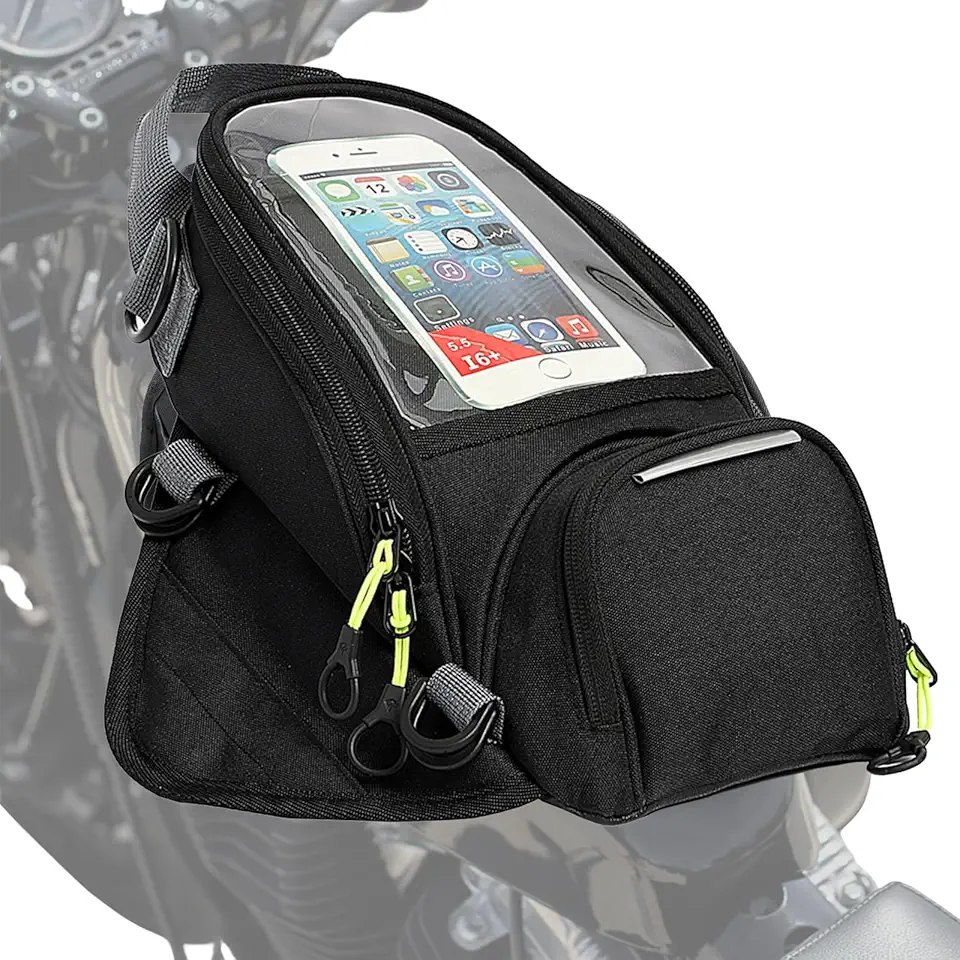 Bolsa Universal para Tanque de Combustível de Motocicleta, Bolsa Magnética para Tanque com Capacidade de 5L, Impermeável, com Visor para Celular
