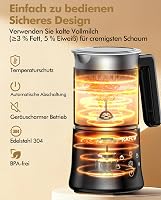 Rafow 5 az 1-ben elektromos tejhabosító 350ml, automata tejgőzölő forró és hideg tejhez 7