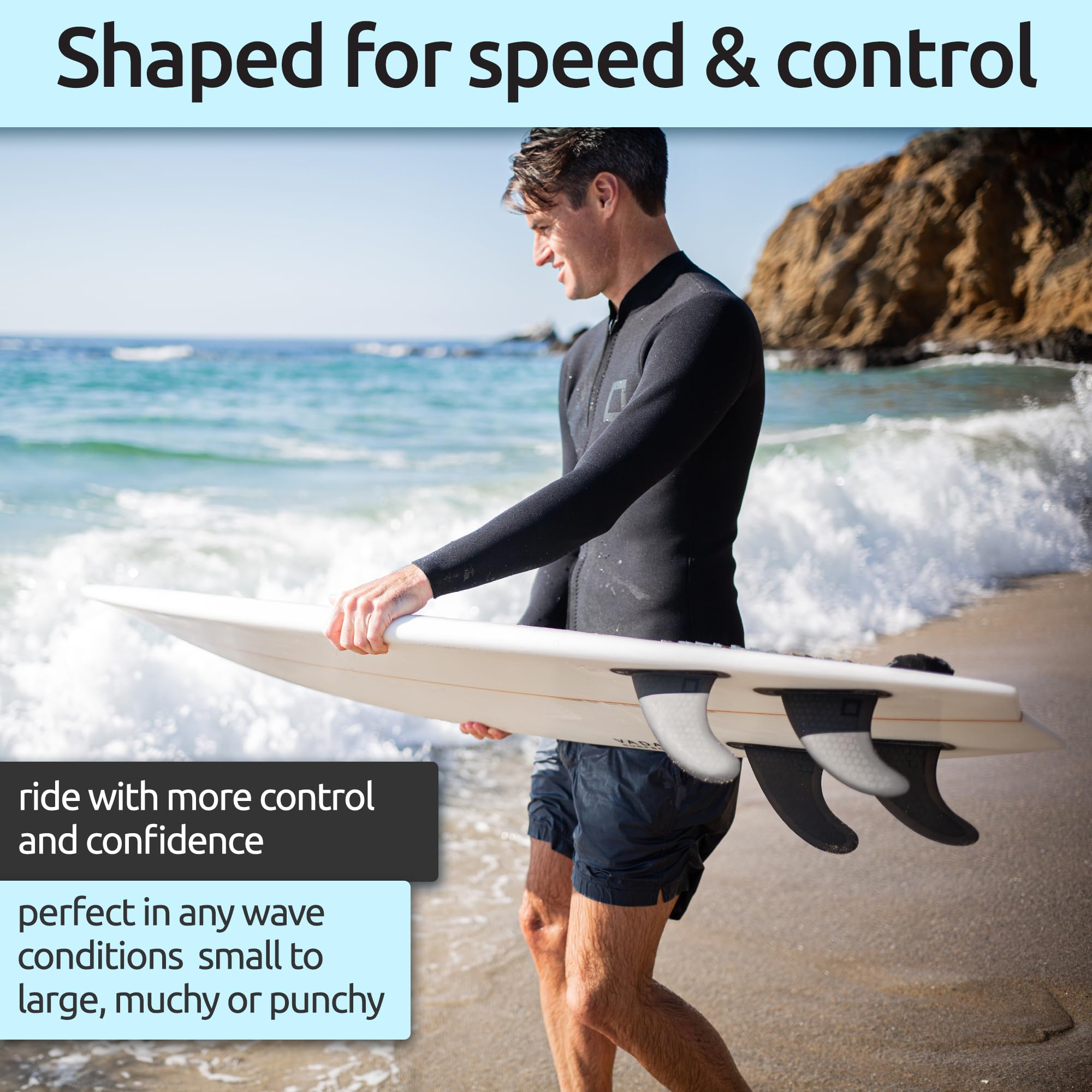 Amazon | Surf Squared Futures Large 5 Finセット | Surf Squared