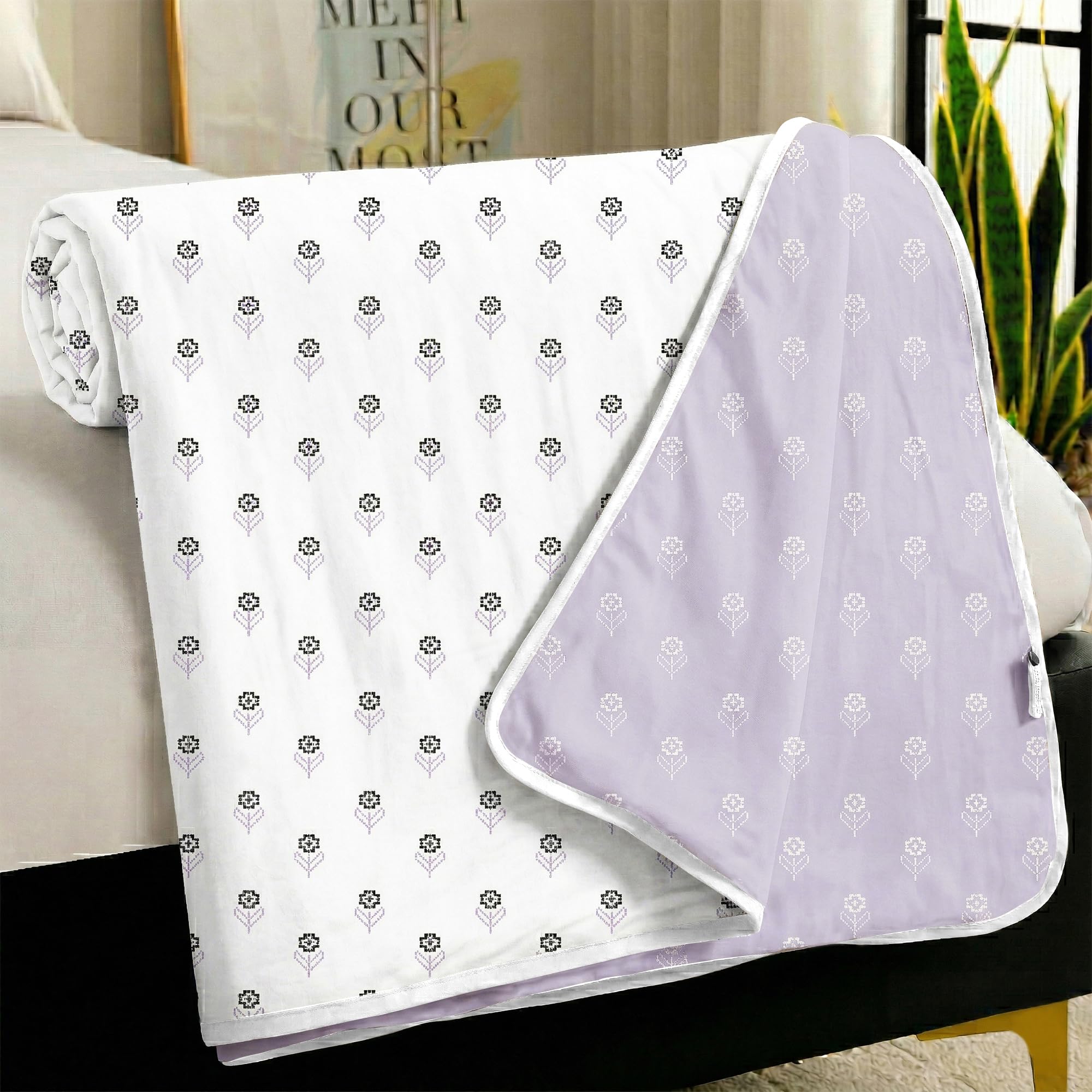Story@Home Dohar Single Bed Cotton AC Blanket for Summer 144x 220CM, 150GSM Ac Comforter and AC Blanket for Summer White