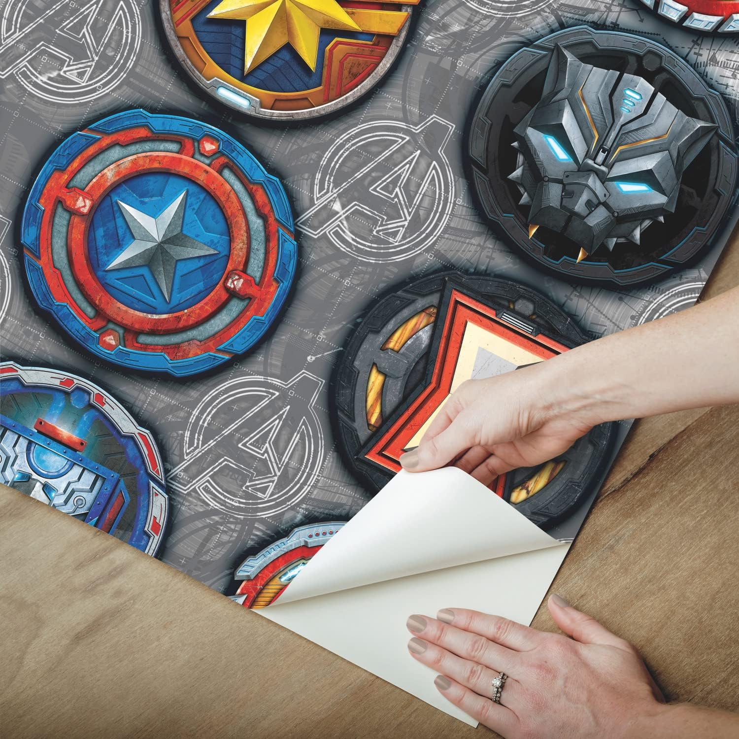 RoomMates Marvel Avengers Emblems Peel and Stick Wallpaper , RMK12311RL