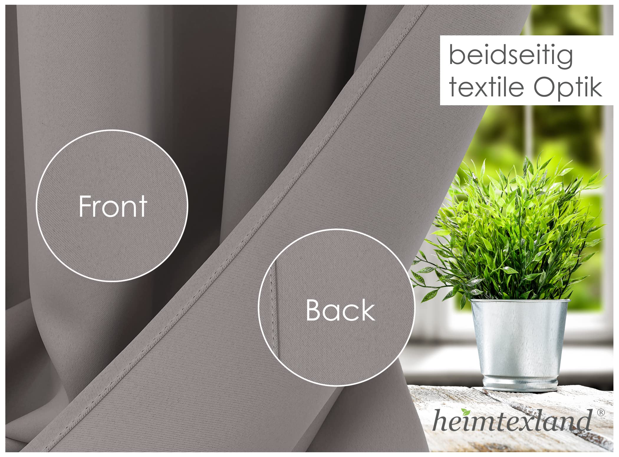 heimtexland Gardine XXL Dekoschal Blickdicht Verdunkelungsgardine Thermogardine HxB 245x275 cm Kälte- und Wärmeisolierung …auspacken, aufhängen, fertig! Vorhang Typ139 Schlamm