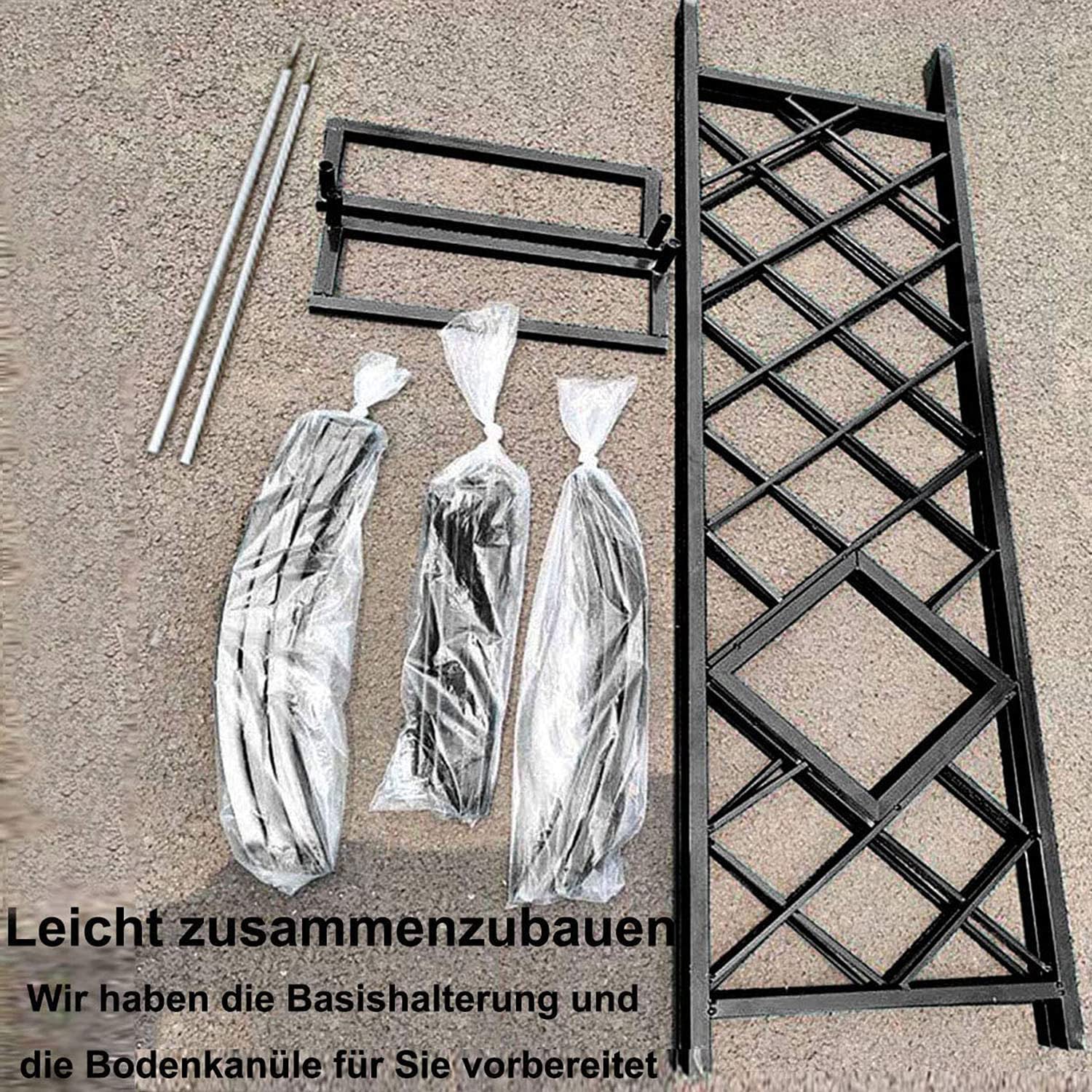 Pergola ogrodowa z metalu, łuk różany, pergola, do ogrodu, na trawnik, podwórko, taras, wesele, czarny - 180 cm