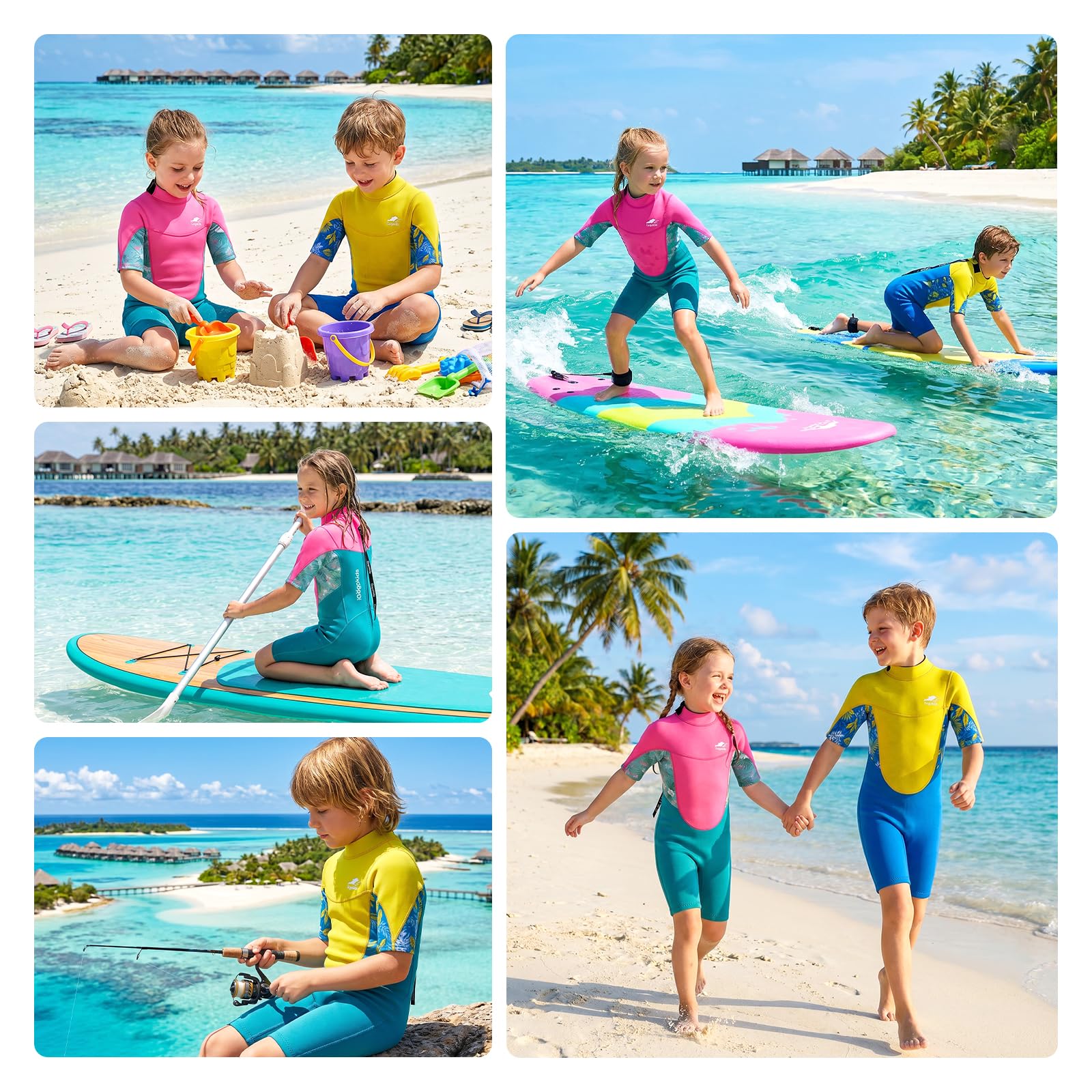 Gogokids Kinder Neoprenanzug Shorty 2,5mm Wetsuit für Jungen & Mädchen
