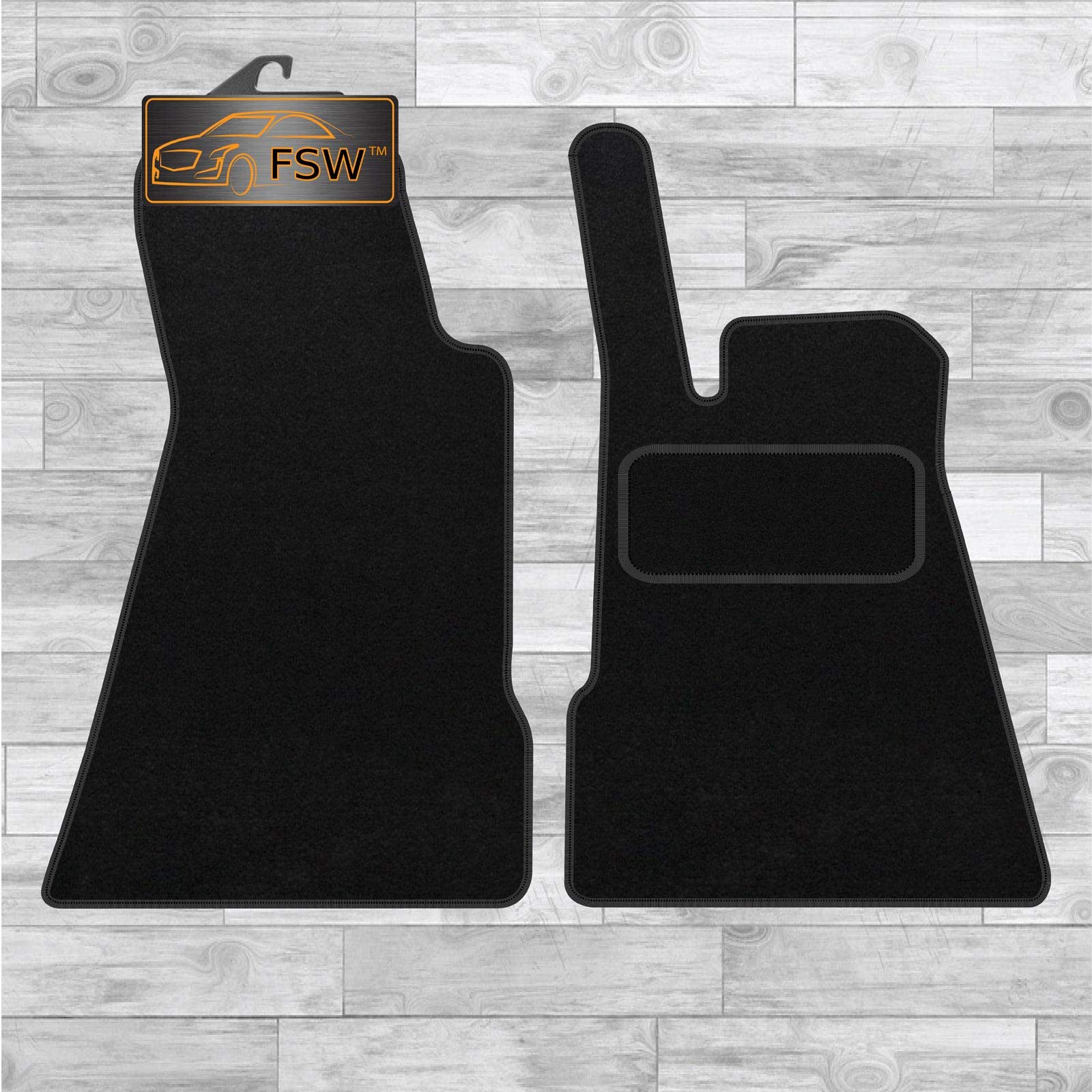 FSWTailored Mats - Fits SMART Roadster 2003-2006 - Black Carpet - Anti Slip Mat - Non Slip Car Floor Mat, Fitted With Granulated Backing, Edged With Black Cloth Binding - 2 Pc Floor Mat Only