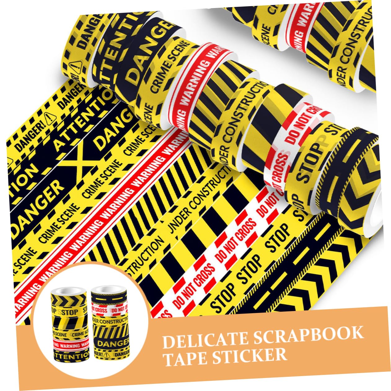 HOMSFOU 3 Sätze Selbstklebendes Washi Tape Set Für Diy Warnlinien Tape Kit Dekoratives Klebeband Für Scrapbooking Und Handarbeiten Transparent 12 Rollen * 3