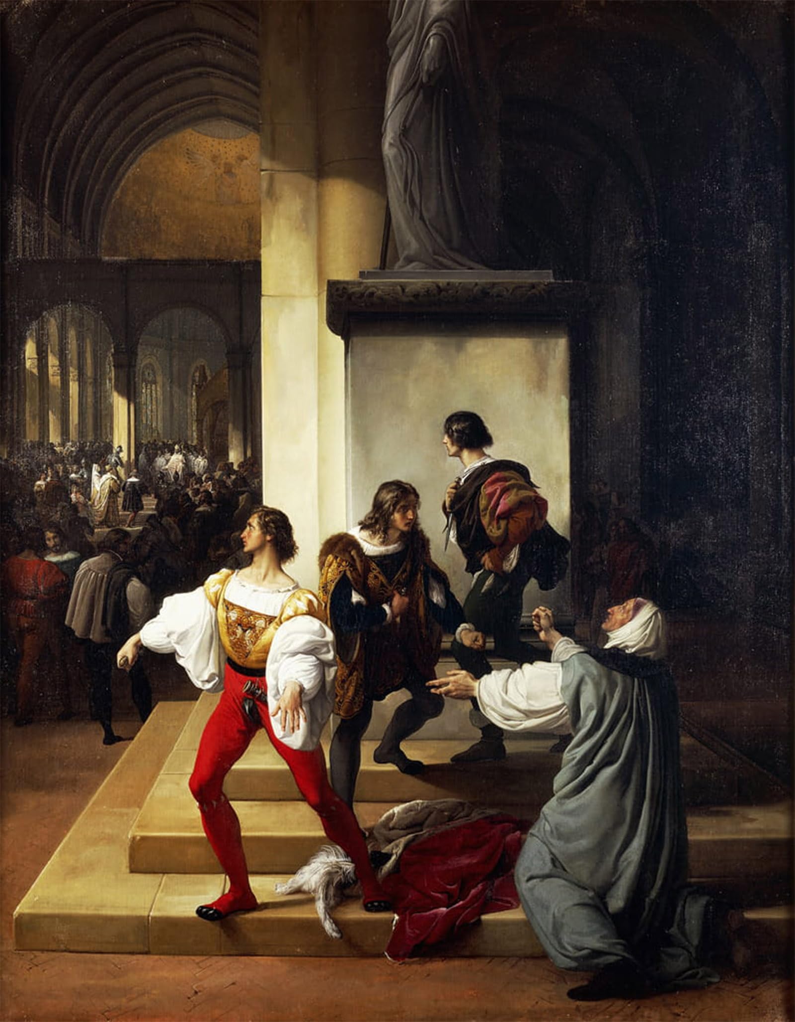 SERENDIPITP Retro Picture Poster Wall Art Pictures Painting Conspiracy of Lampugnani by Francesco Hayez Wall Art Canvas Print for Wall Decor 60x90cm