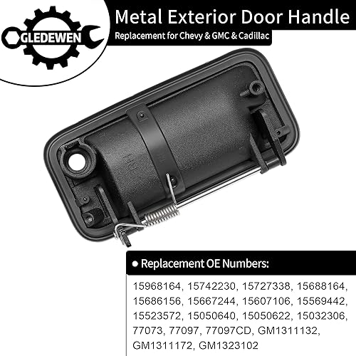 Miniatura 3 de Manija de puerta para pasajeros totalmente metálica, compatible con 1988-2001 Chevy & GMC K1500 K2500 K3500 C1500 C2500 C3500 Pickup, Suburban,