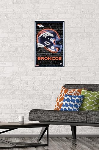 Miniatura 5 de Trends International NFL Denver Broncos - Póster de pared con casco neón 23, 22.37 x 34.00 pulgadas, versión sin marco