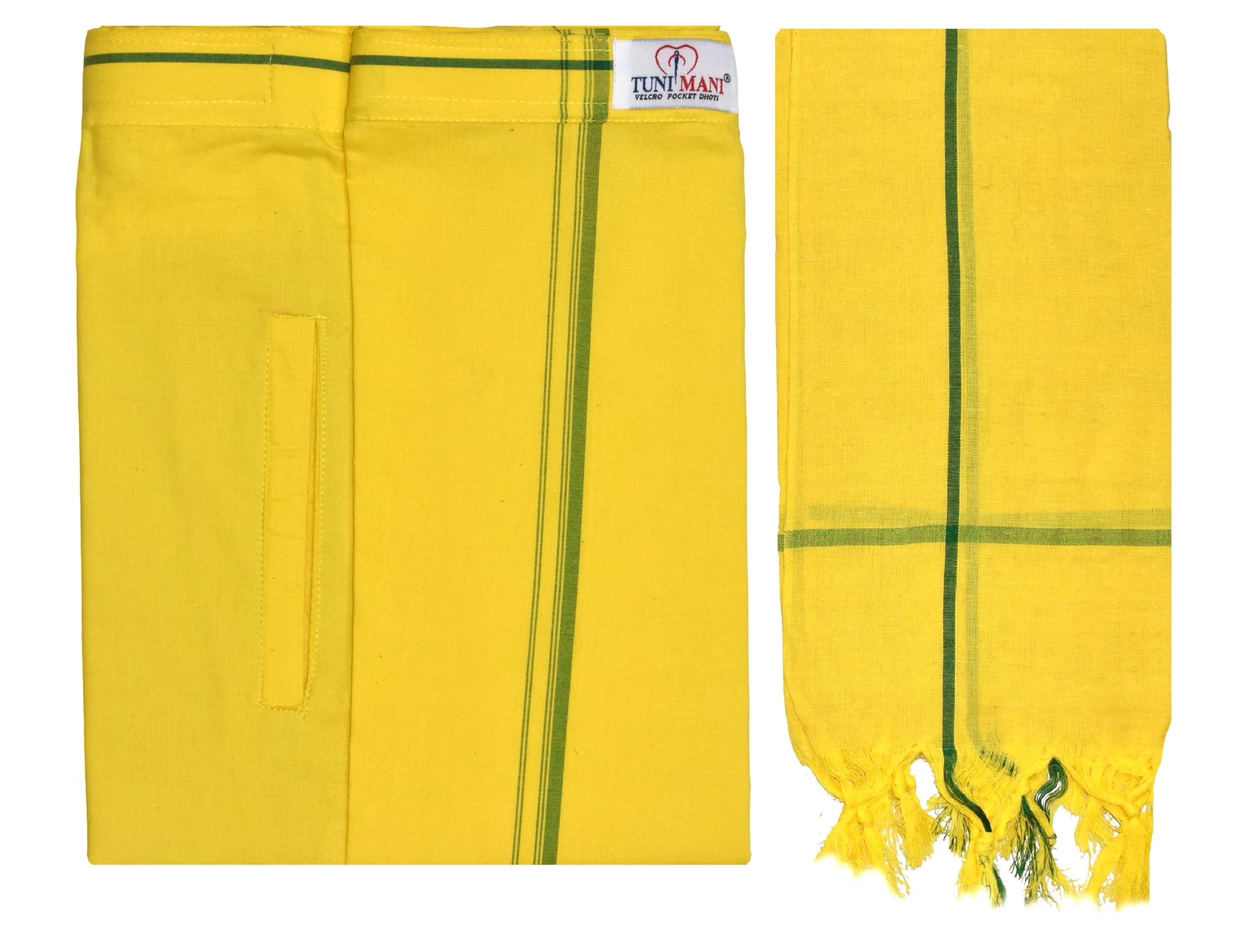Men's Cotton Welcro Pocket Dhoti with Towel, / adjustable for all size (28"- 44")-image-15