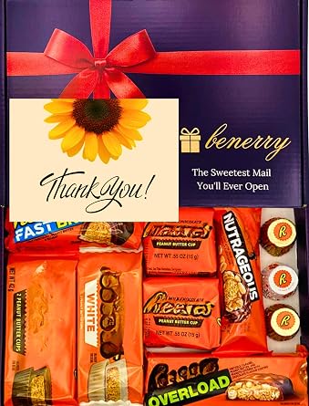 Luxury Chocolate Gift Box   Peanut Butter Chocolate Treat Assortment   Gift for Him or Her   Thank You Hamper Thank You - Purple