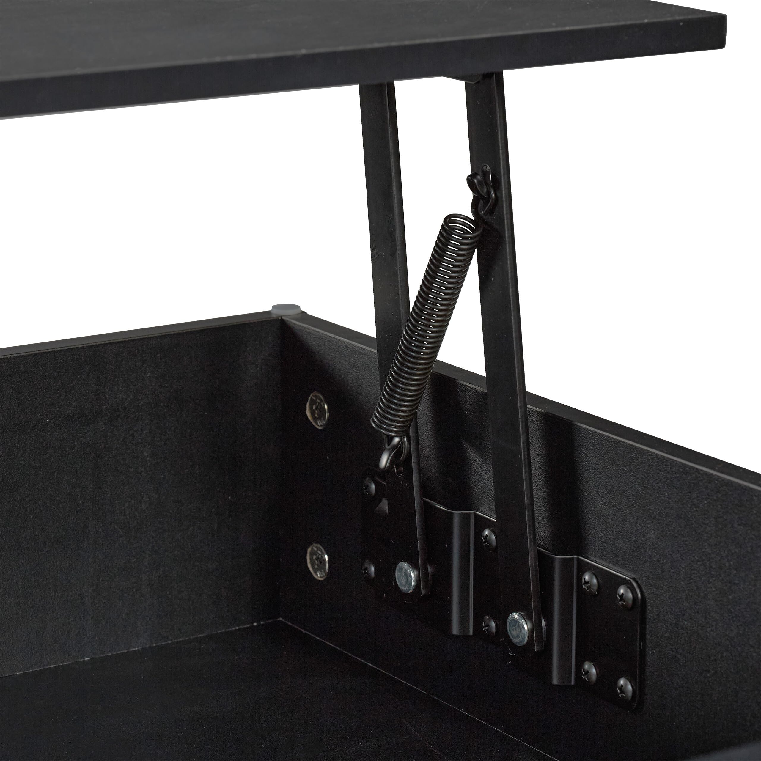 Relaxdays Tavolino da Salotto Contenitore, Tavolo Basso da caffè con Scomparto Portaoggetti, HLP: 45x110x50 cm, Nero