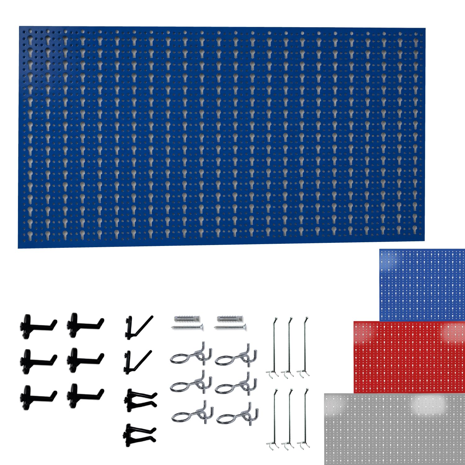 Crisalide® Panel Narzędzi Wiercony Drzwi Narzędzia, Stojak Organizacja Warsztatu, Garaż, Sklep, 50 * 100 CM, Stojak Z Różnymi Hakami (niebieski)