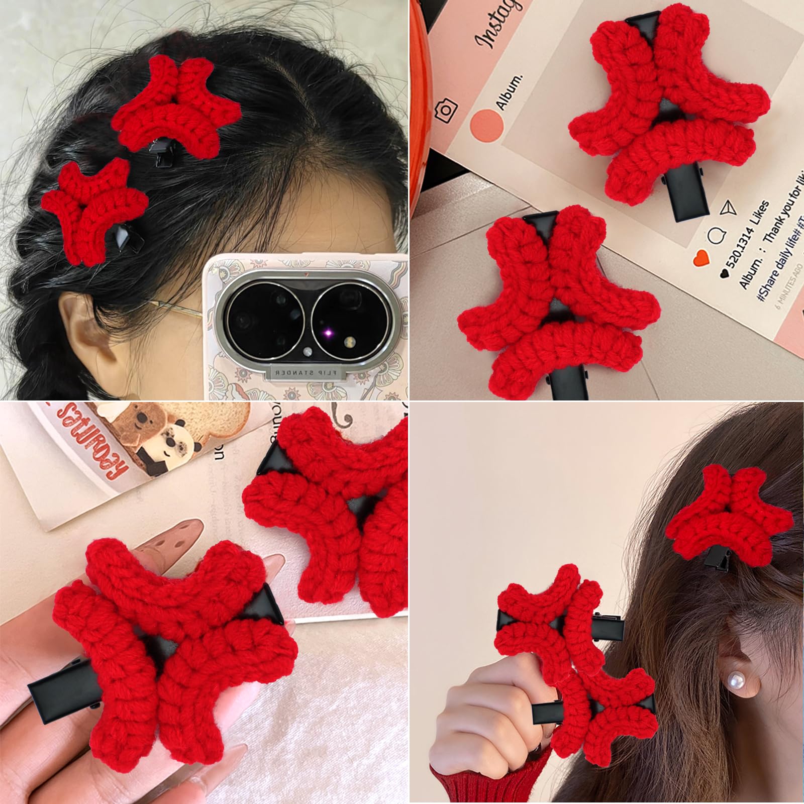 Amazon.com : 4 Pcs Fun Hair Clips for Women Girls Cute Plush Angry