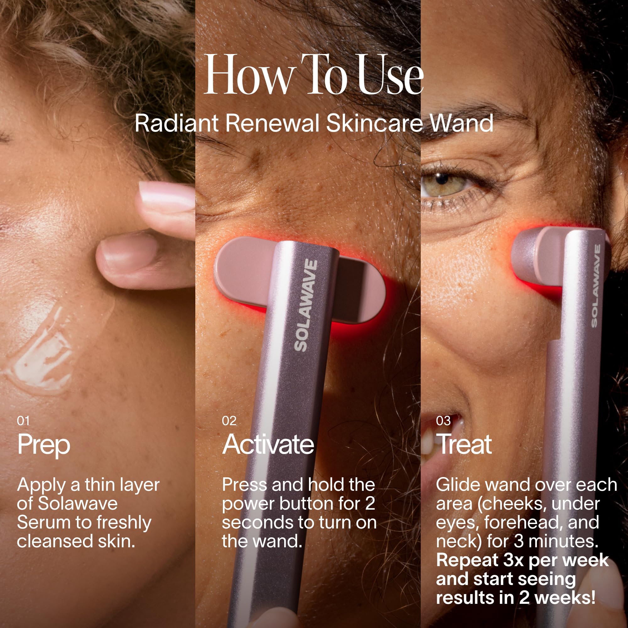Solawave 4-in-1 Red Light Therapy Wand for Face & Neck | Beauty Device with Galvanic Current, Massager & Warmth | Anti-Aging, Wrinkle Reduction, Skin Tightening, Depuffing & Rejuvenation (Ombre) Product Image 5