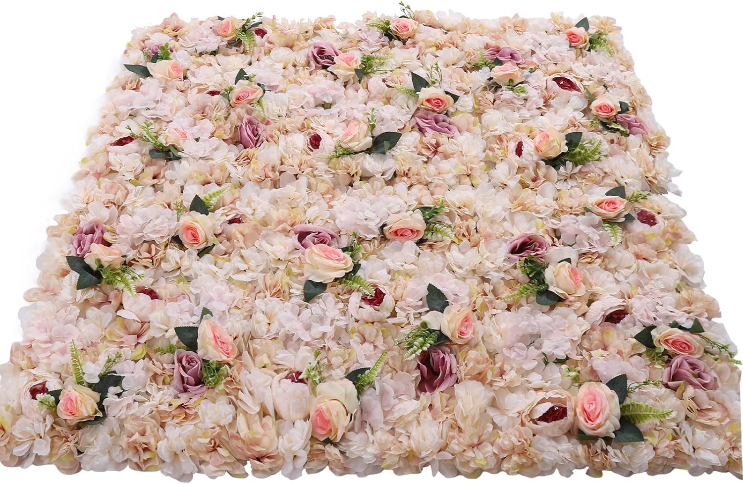 6 Pcs Flower Wall Panel Floral Backdrop, 24*16in Artificial Flower Wall Panels Pink Yellow Flowers Flower Walls Decor Silk Fabric for Wedding Party Room Home Decor Decoration (Pink, Yellow)