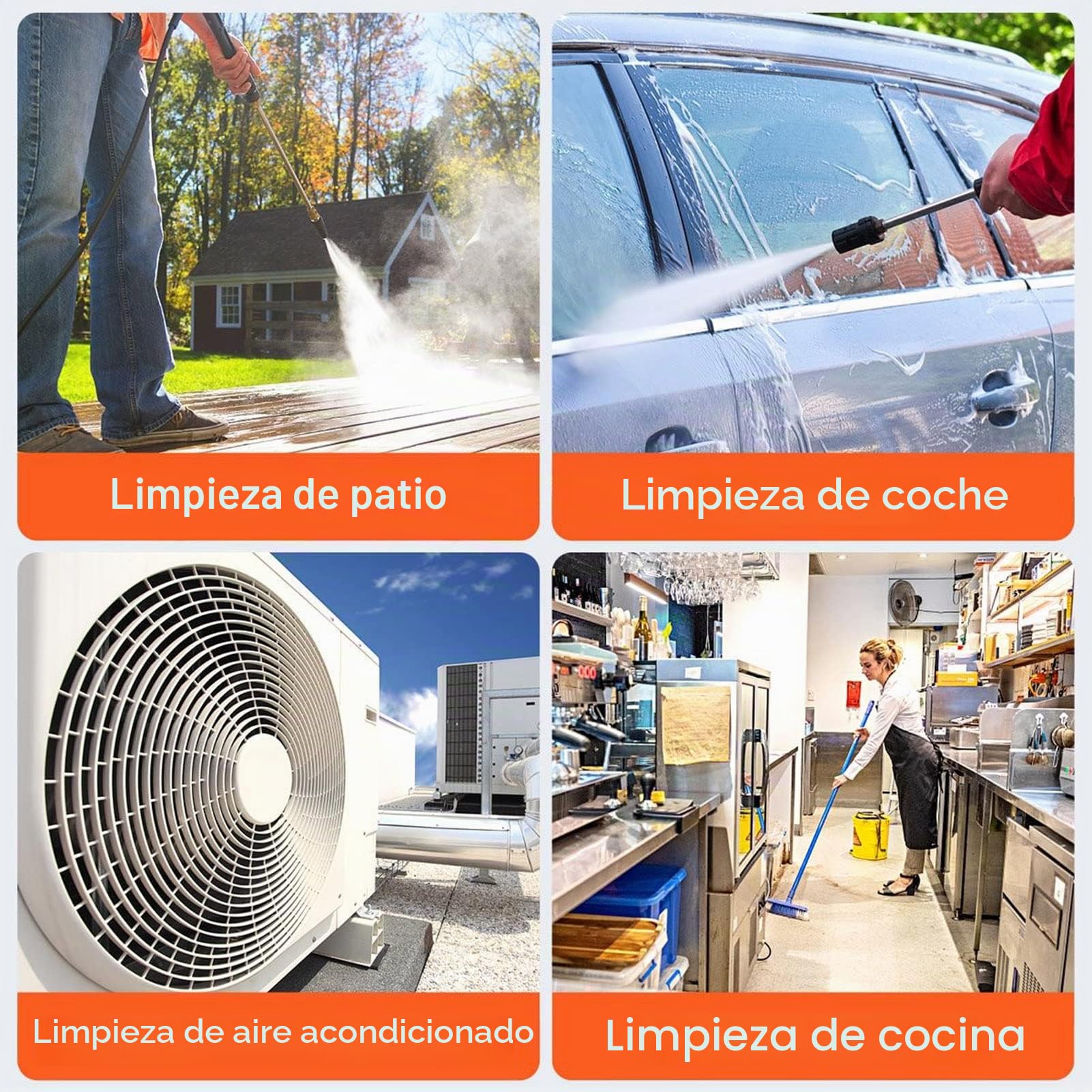 Limpiadora de alta presión inalámbrica, portátil, alimentado por batería, 21V, 1500 mAh, 150 PSI, incluye accesorios, para riego de plantas o limpieza de suelos (EU)