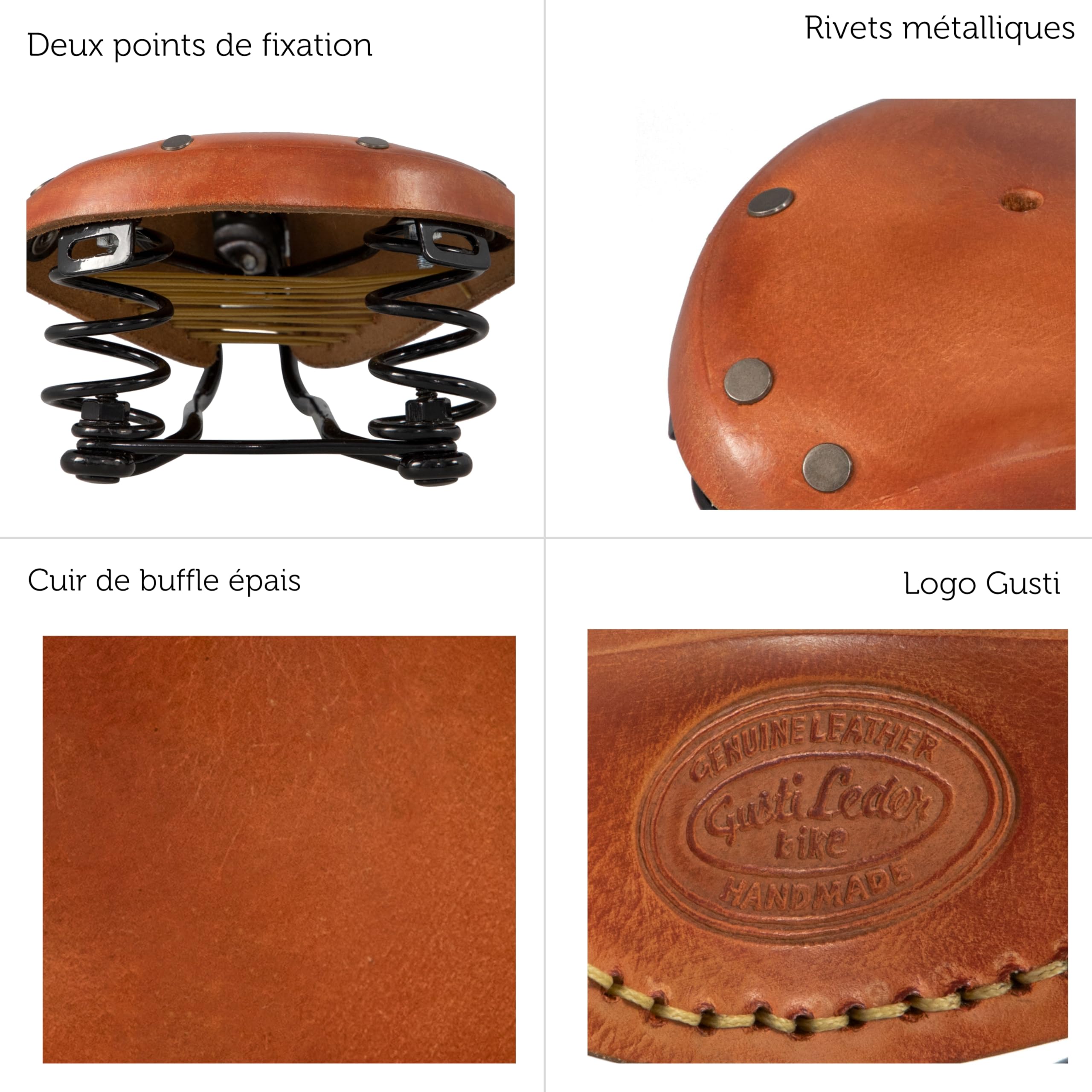 Gusti Walter G Selle de vélo de Ville en Cuir Vintage Rétro Cuir