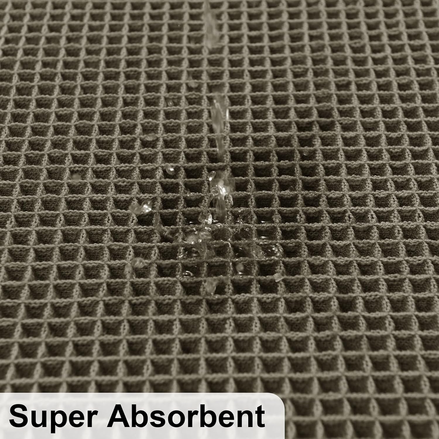 JIUZHEN Upgraded Waffle Bath Mat Non Slip Bath Rug with Rubber Backing Machine Washable Bathroom Mats with Tassels Super Absorbent Quick-Drying Waffle Mat for Bathroom, 20" x 32", Olive Green - Image 3