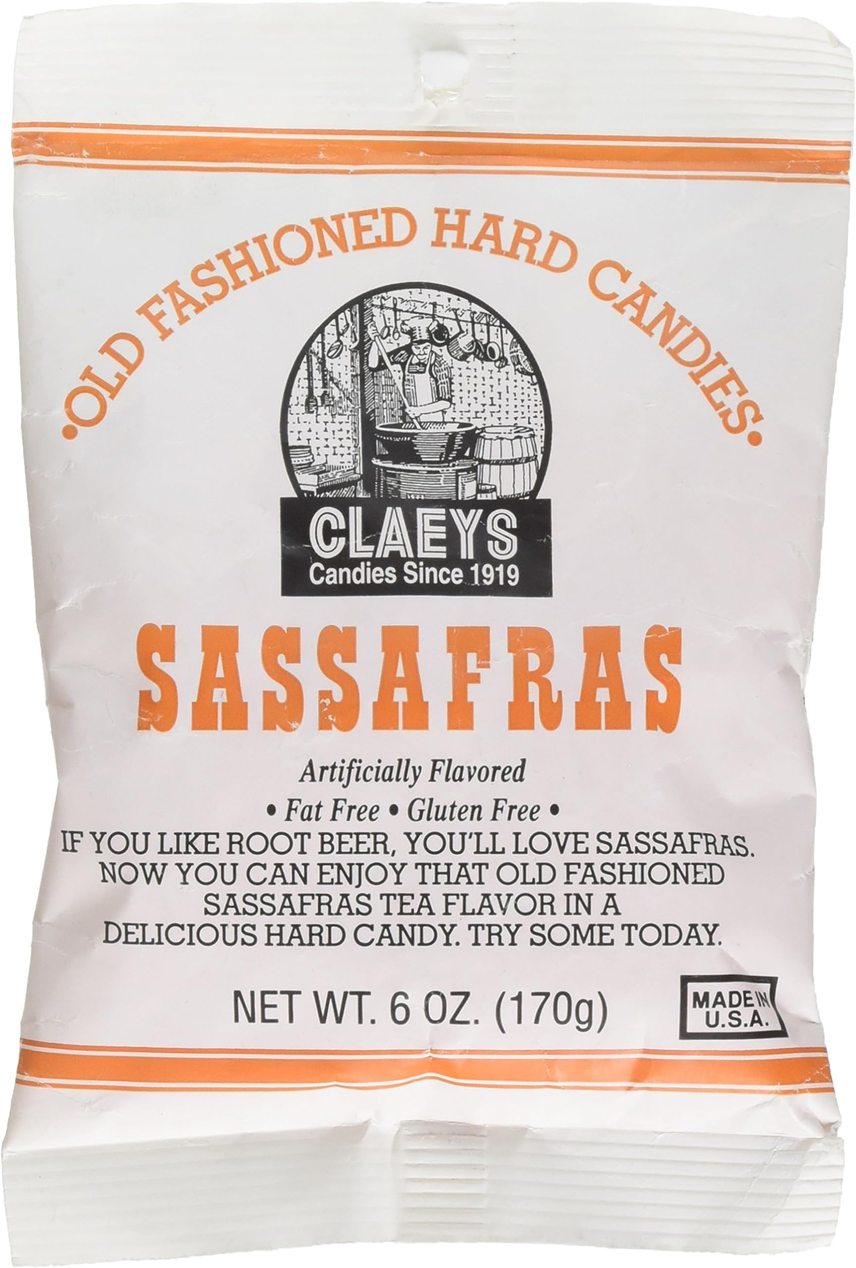 Claey's, Old Fashioned Hard Candy Sassafras, 6 Ounce Bag