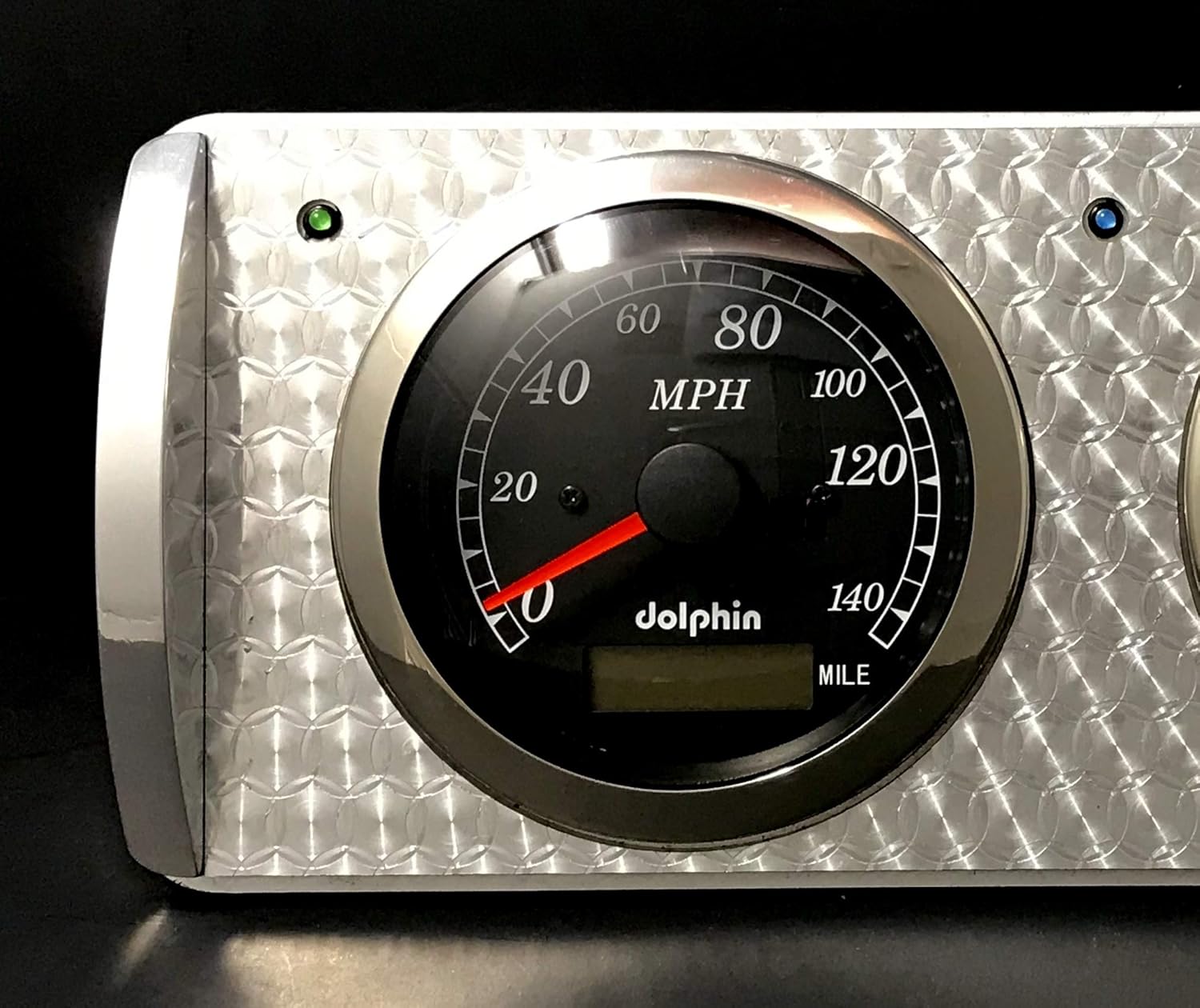 Compatible with 1940 Ford Car - 2 Gauge Dash Panel GPS - Engine Turned - 3 3/8 Black