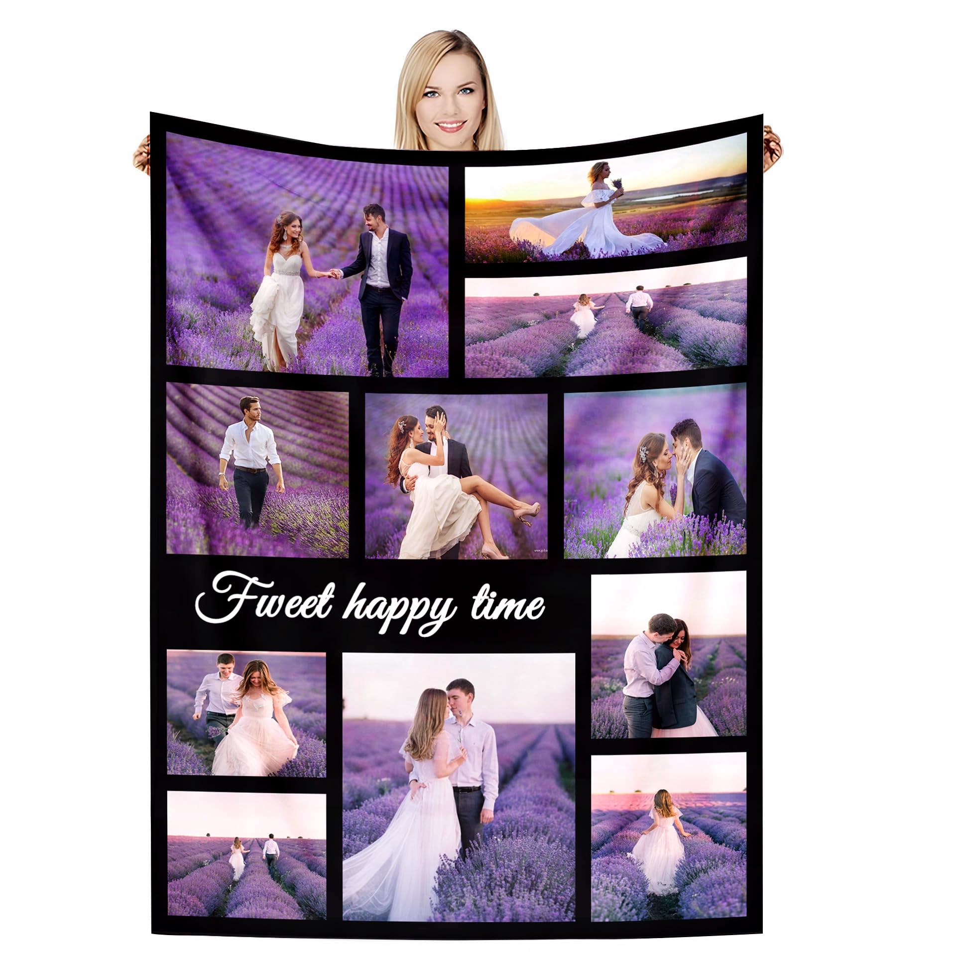 DSSHENGDS Best Mum Gifts，Personalised Blankets For Birthday，Personalised Couples Blanket，Personalised Photo Gifts For Mum Girlfriend Her Him Anniversary Christmas-K-130 * 180CM