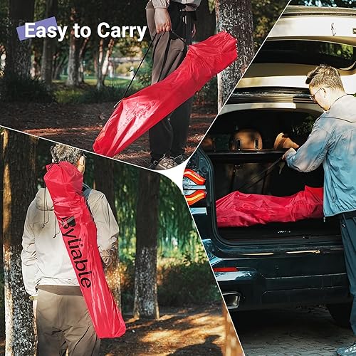 Miniatura 8 de Silla plegable de camping al aire libre, portátil, ligera, sillas plegables para campamento para adultos al aire libre con soporte para tazas, bolsa