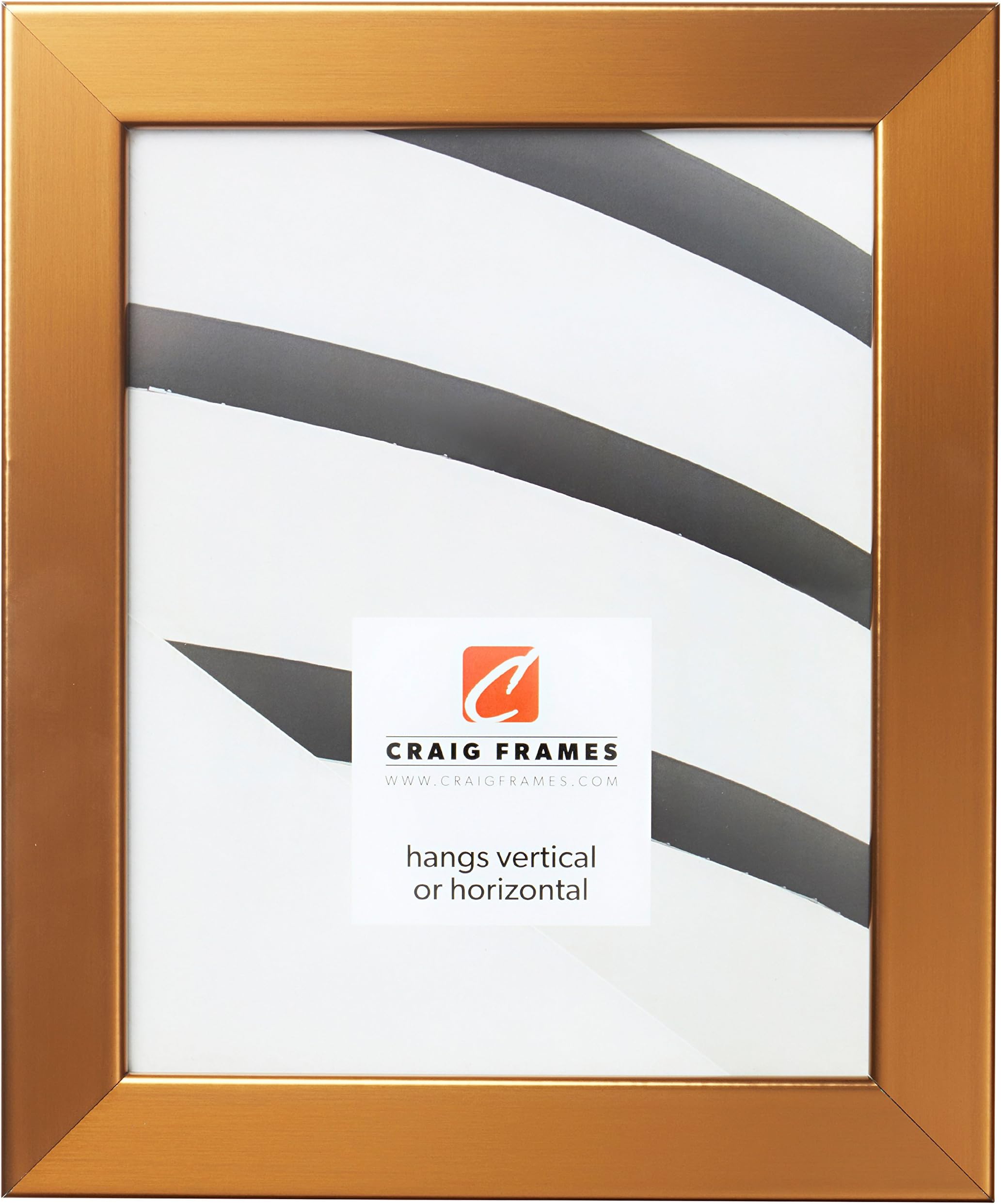 Craig Frames Bauhaus 125 Picture Frame, 4 x 6 Inch, Stainless Brass