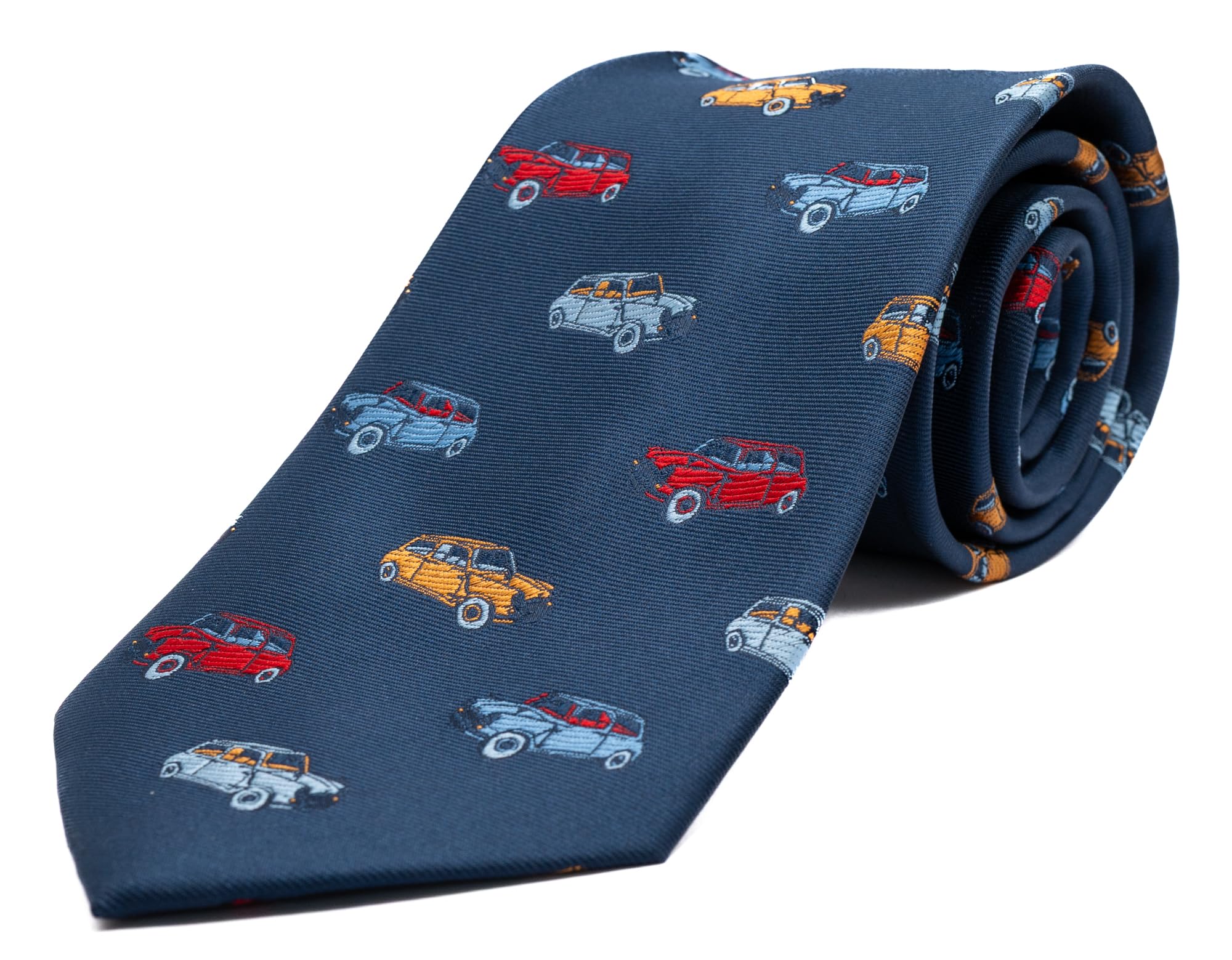 The Tie Studio Men's Multicolor Tie Studio Polyester Tie - Mini Cars (1036)