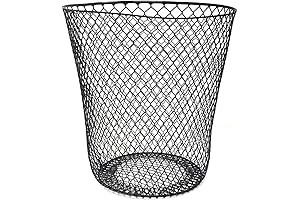 Essentials Wire Mesh Office Wastebasket (Black)