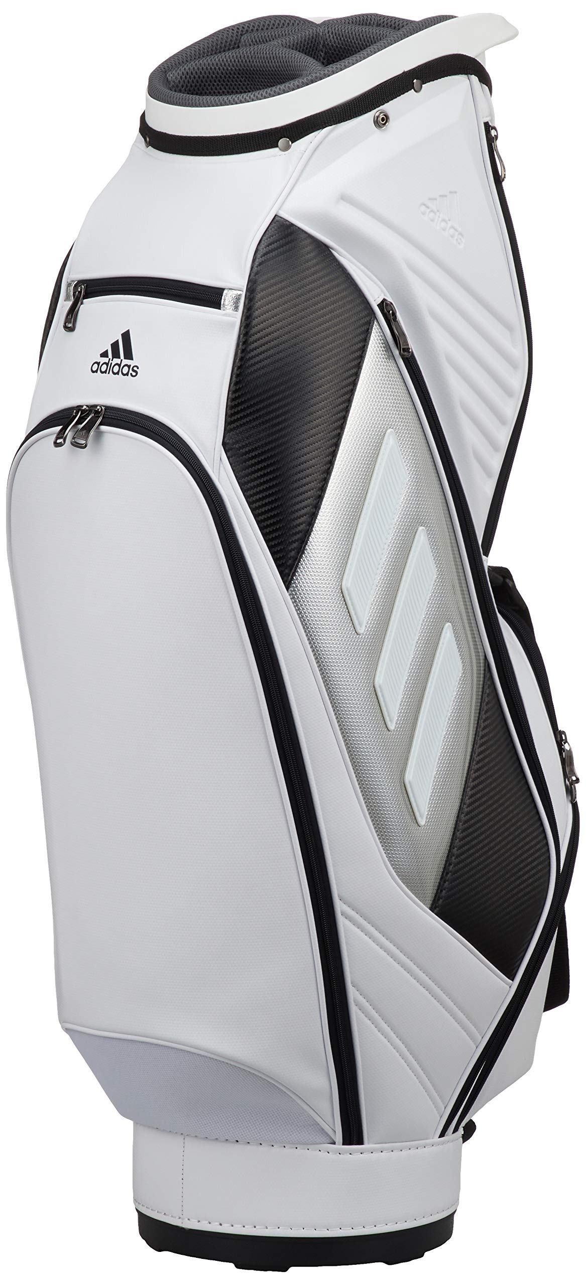adidas/アディダス ゴルフ キャディーバック９型【ホワイト】美品！ adidas（アディダス） ゴルフ キャディバッグ 合成皮革 9.0型 47インチ