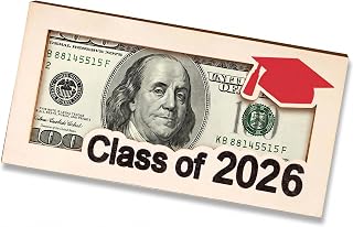 Threetols 2026 Graduation Gift Money Holder, Wooden Graduation Card Box Cash Holder Congrats Grad Envelope Money Gift Holder for 2026 Graduates College High School Graduation Present (Red)