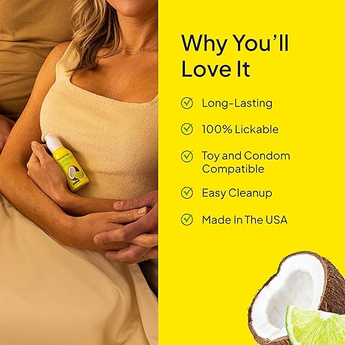 Miniatura 4 de Hello Cake Lubricante personal con sabor a lima a coco, lubricante a base de agua, sin regusto, fácil de limpiar, vegano, sin azúcar, sin gluten y