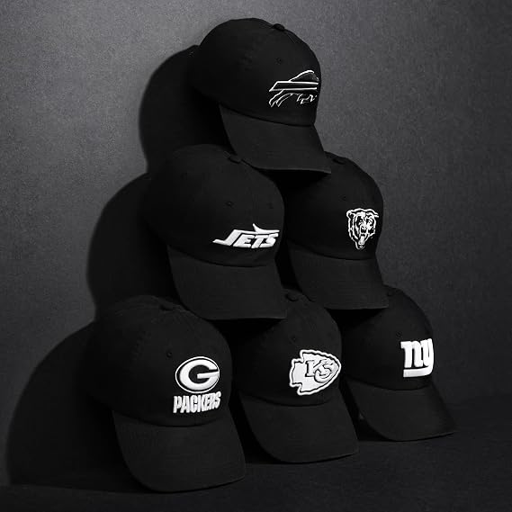 FOCO NFL Mens NFL Team Logo Black & White Casual Hat Caps