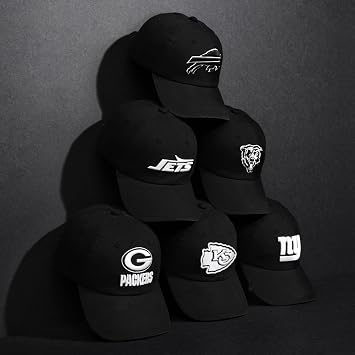 FOCO NFL Mens NFL Team Logo Black & White Casual Hat Caps