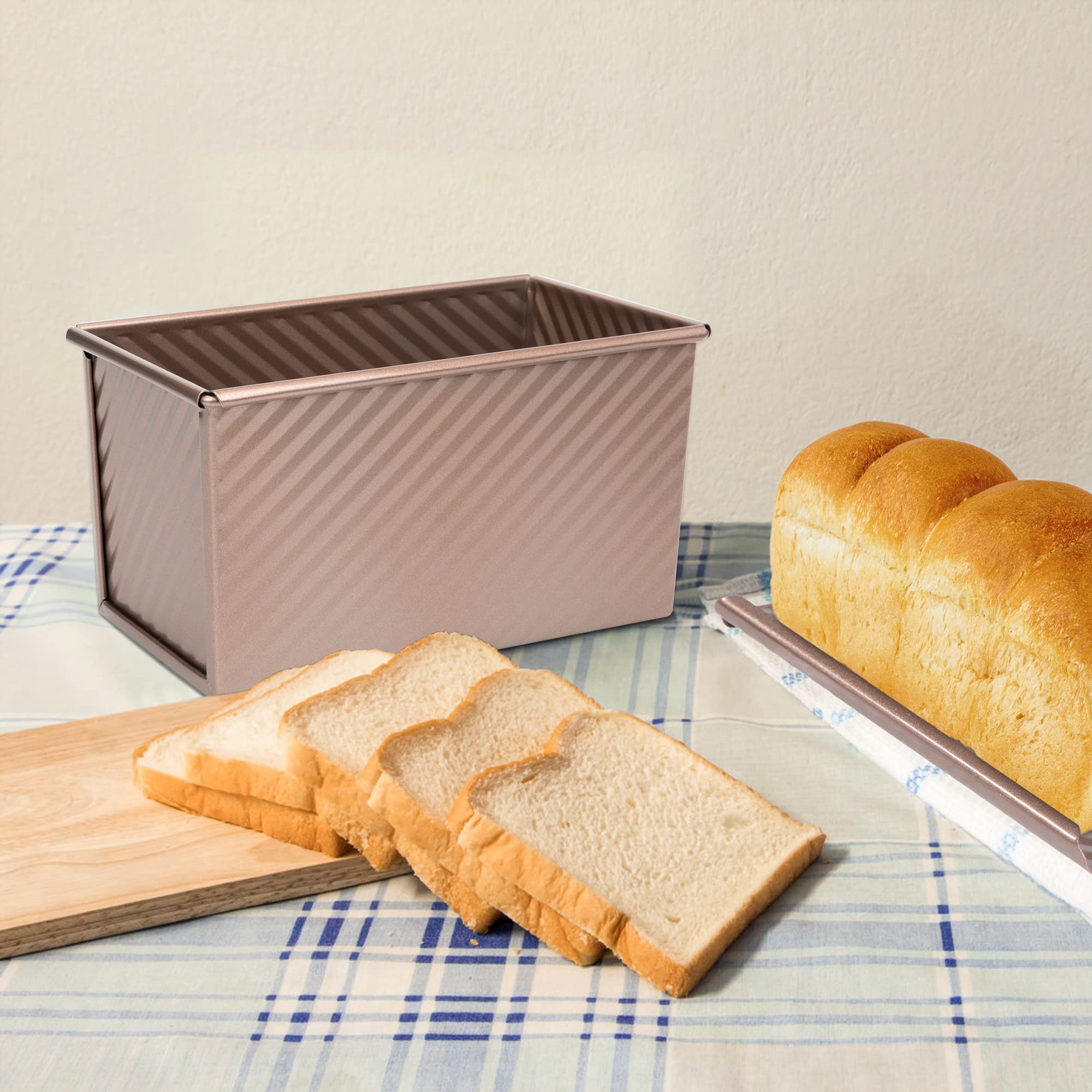 Teglia per Pane con Coperchio, Stapo per Pane Tostato Antiaderente