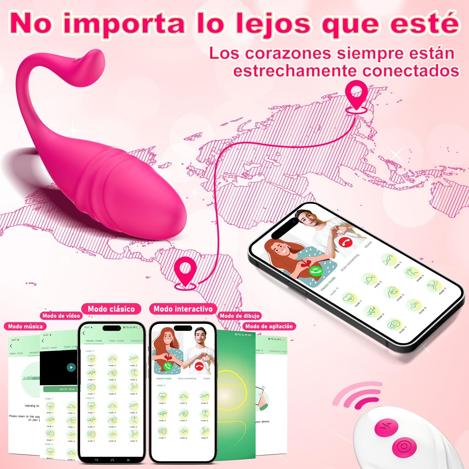 Vibradorador Mujer Vibradorador Clítoris Control Remoto - Vibrador Mando Distancia con 9 Vibración & 9 Empuje Juguetes Eróticos para pareja Sexuales Vibradores Control Remoto Consoladores.. para Mujer