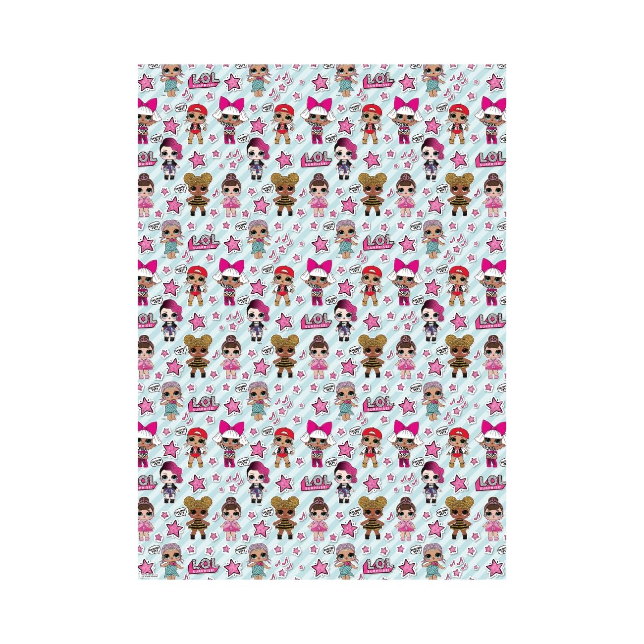 LOL Surprise 2 Metres Wrapping Paper, Gift Wrap Roll 2metres x 70 cm Opened. LOL Surprise Officially Licensed Product, Responsibly Sourced, Multi-Colour