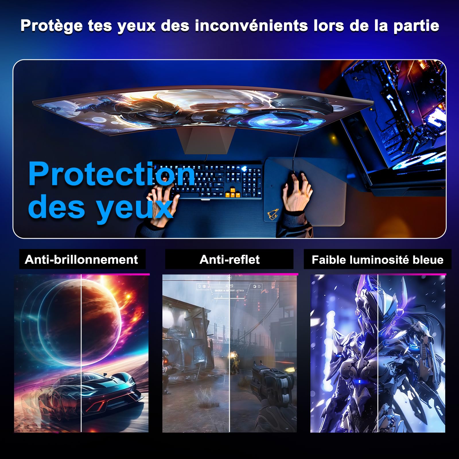 Minifire Ecran PC Gamer Incurvé 24 Pouces 160Hz FHD 1920x1080 1ms MPRT 110% sRGB 1500R Pied en métal Adaptive Sync VESA 100x100mm Inclinaison réglable HDMI2.0 DP1.4