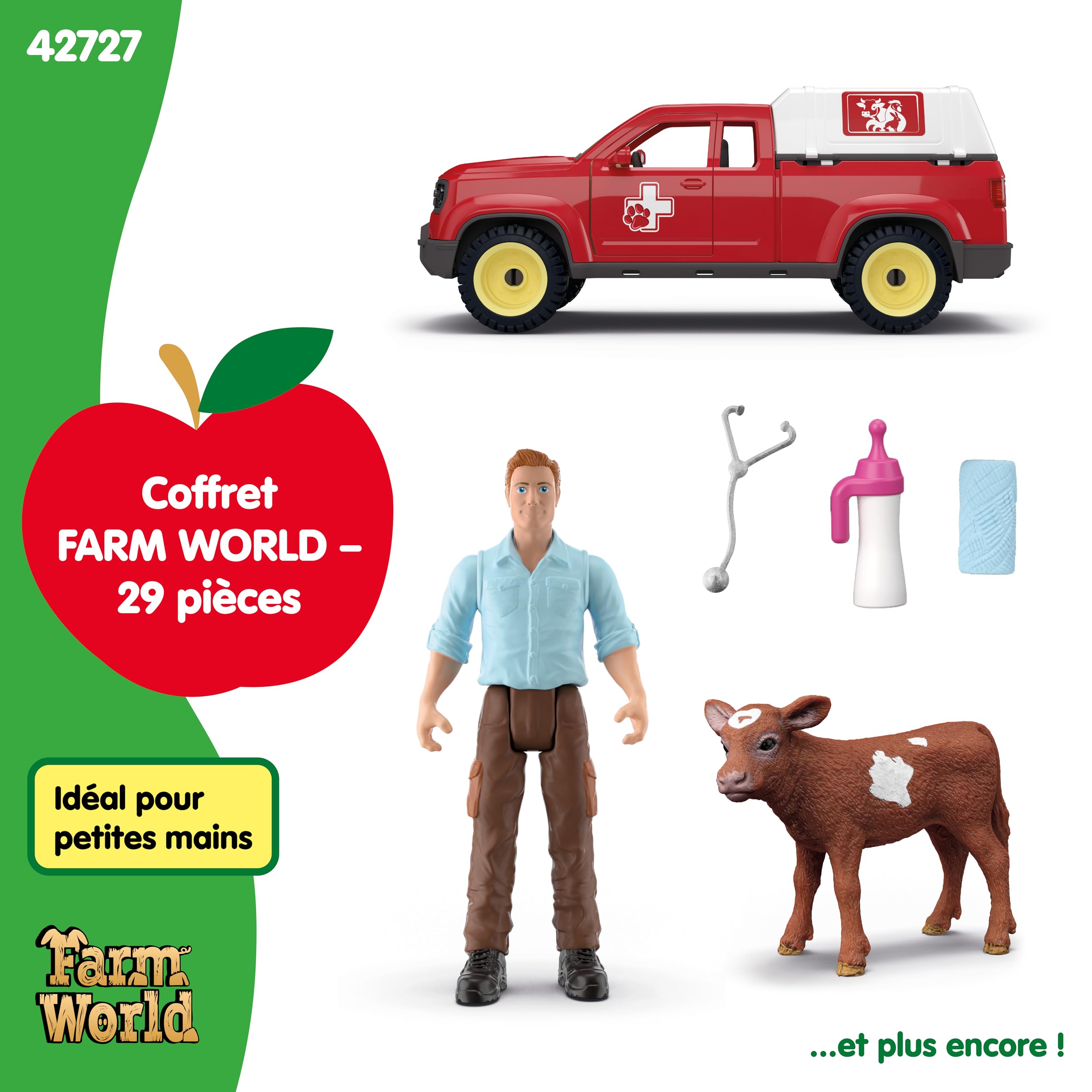 Schleich Farm World | Vétérinaire à la Ferme 42727 | dès 3 Ans | 29 pièces