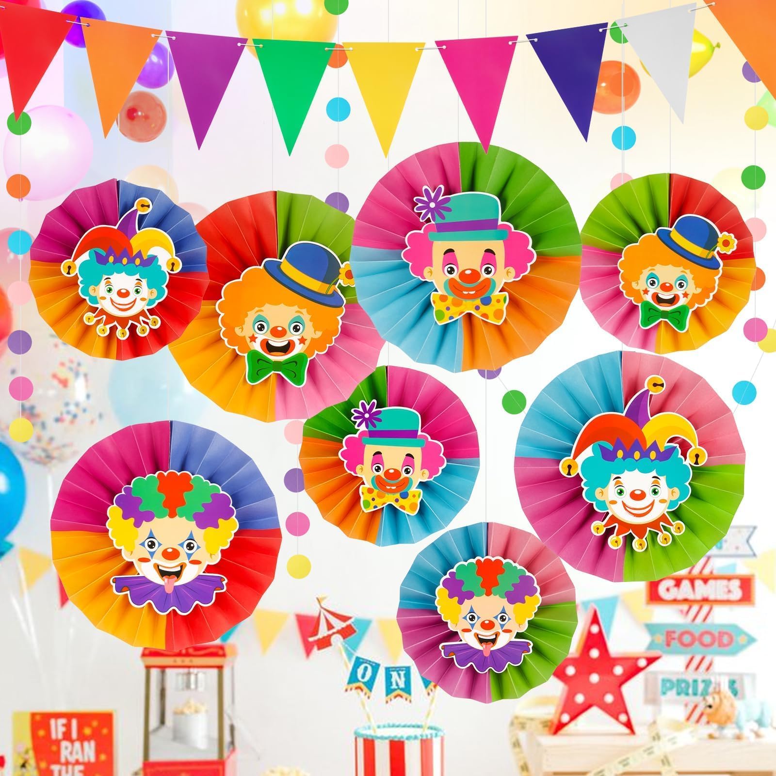 Clown Girlande Bastelprojekt für Karneval / Fasching