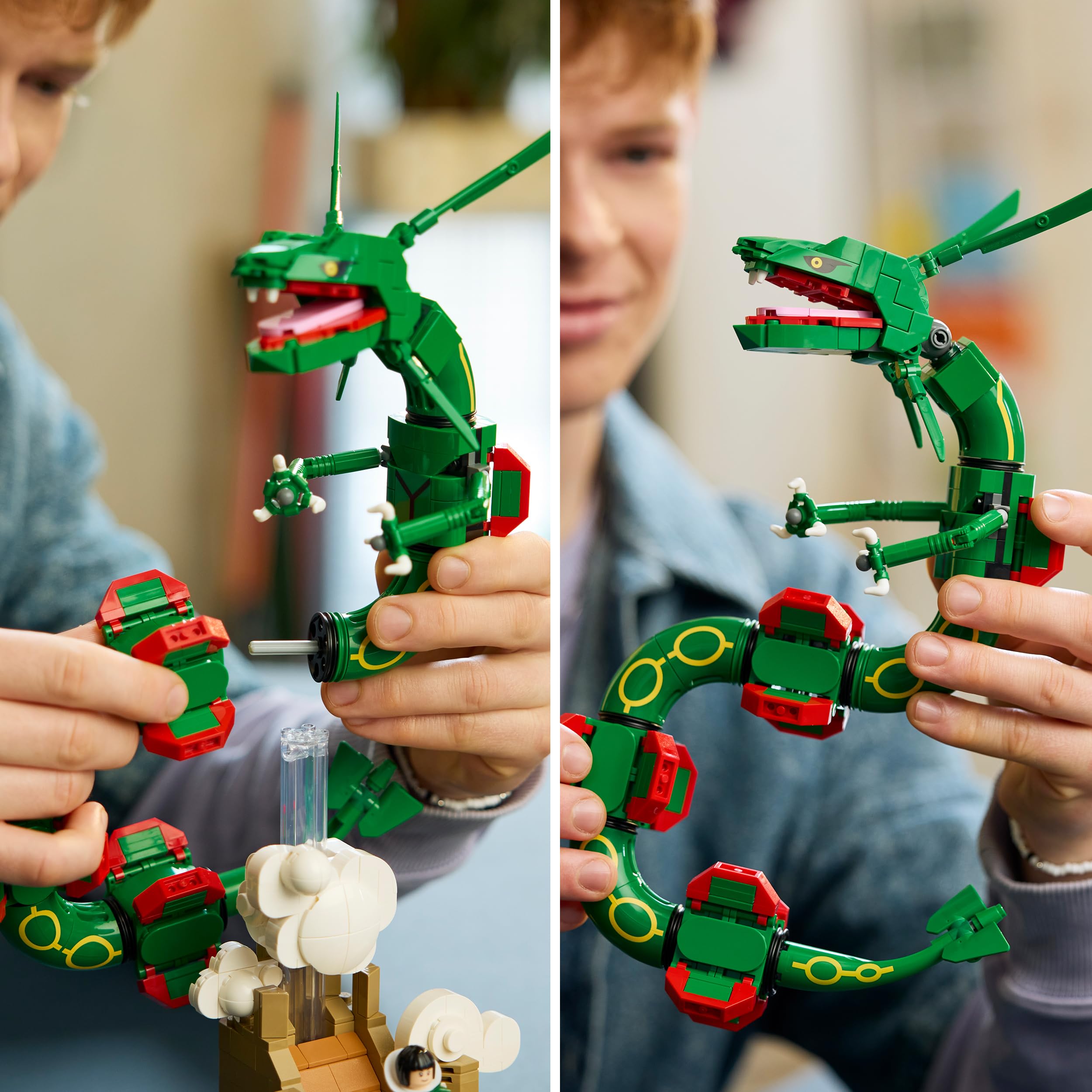 LEGO Pokémon Rayquaza 72168 | Kolekcjonerska figurka Pokémona, duży zestaw klocków dla dorosłych, prezent dla fana gry, gamingowa dekoracja, 1083 elementy