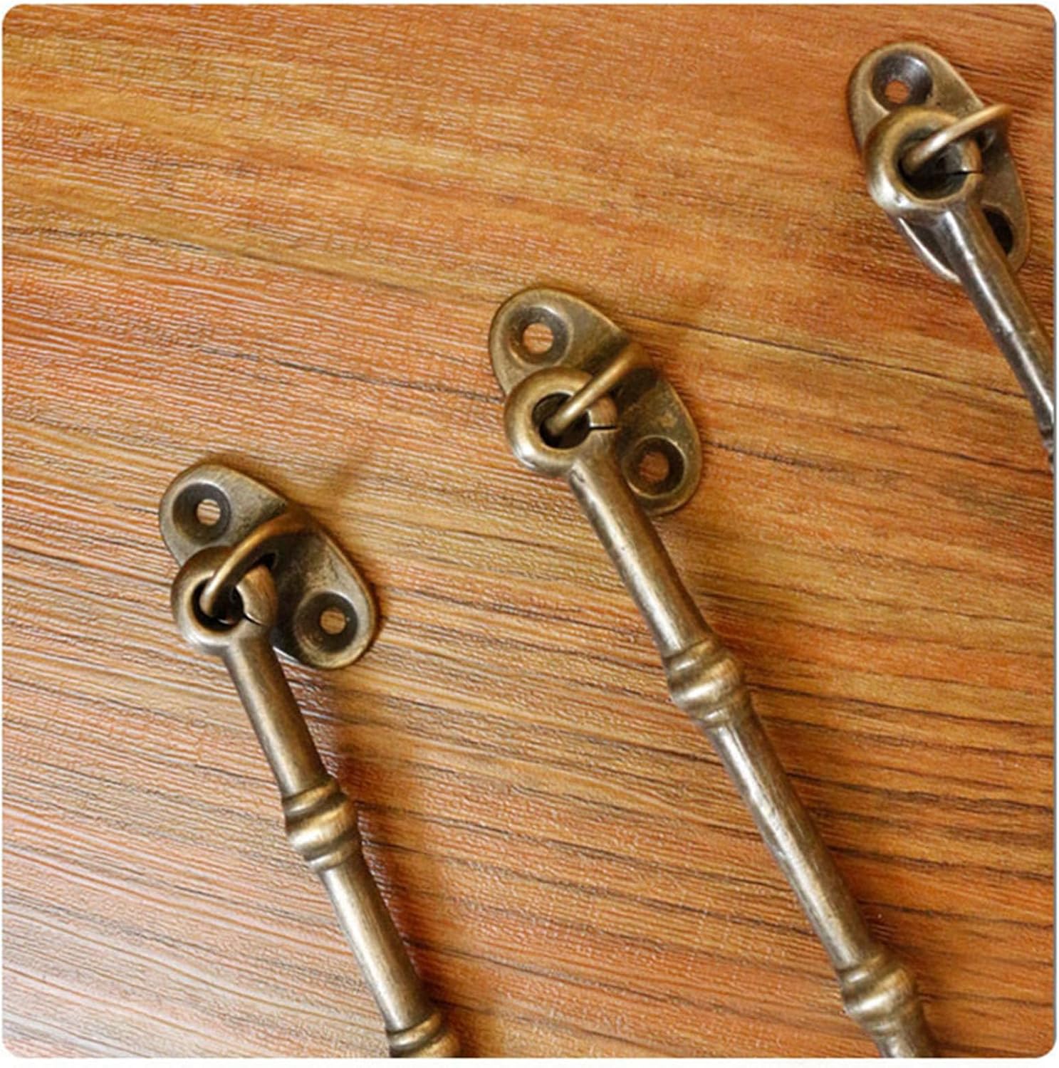 2 Pack Hook and Eye Latch, 4.45" Brass Hook Latch, Durable Door Latch for Barn Gate Window Fence Shed Window