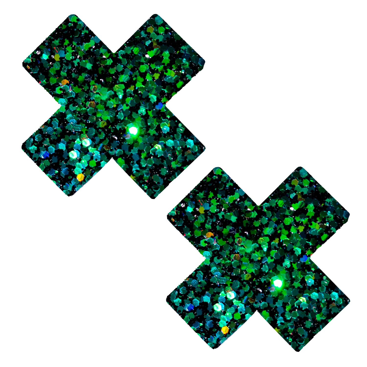 Neva Nude Iridescent Crystal Beamz Nipztix Pasties Nipple Covers for Festivals, Raves, Lingerie and More, Made in USA