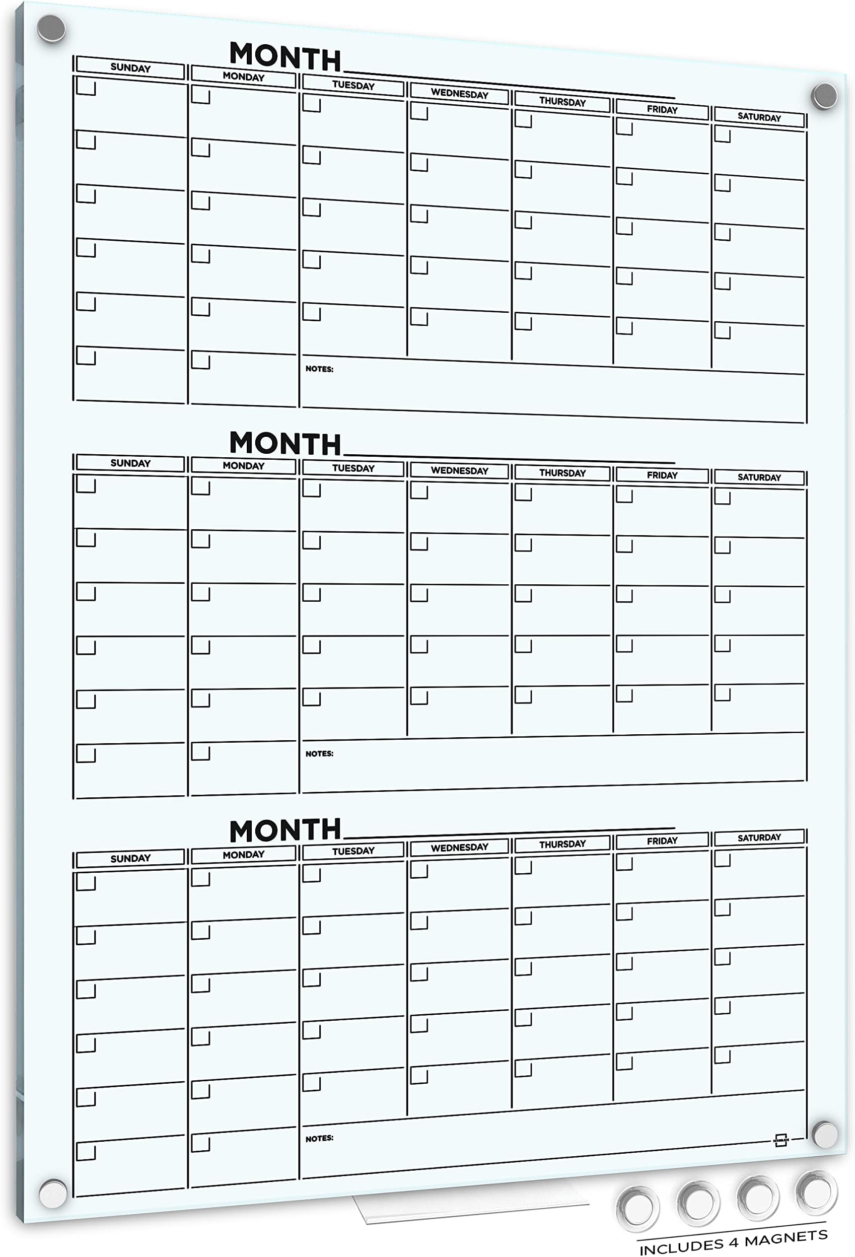 Quartet Prestige 2 Sliding Three Month Calendar Board, 3 x
