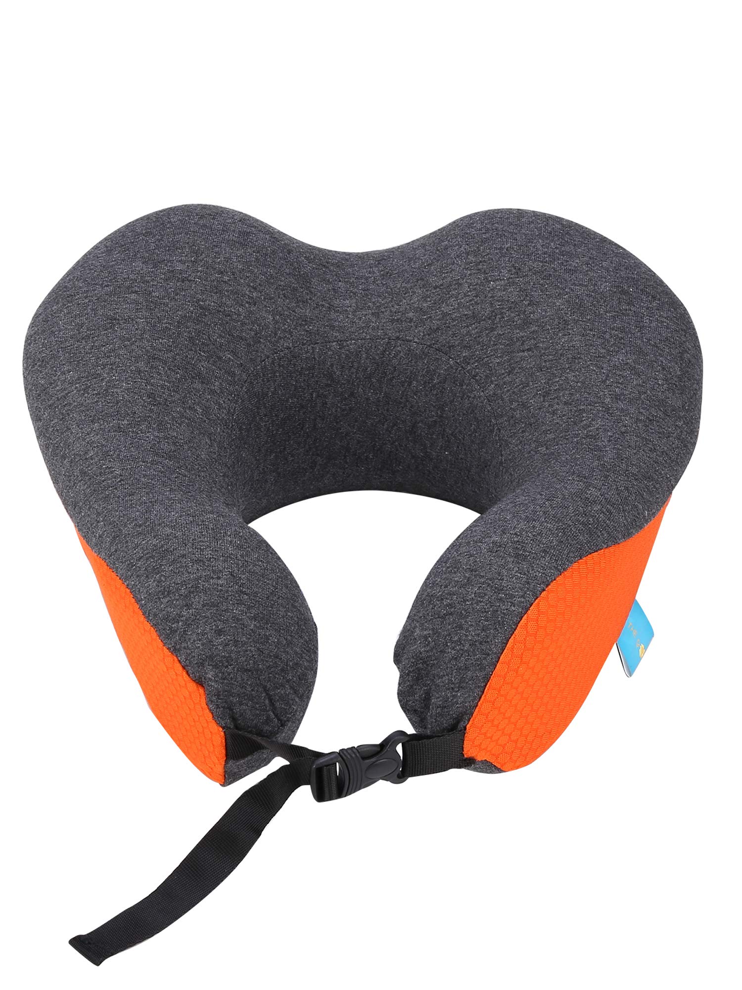 the quirk box Travel Pillow 100% Pure Memory Foam Neck Pillow, Comfortable & Breathable Cover - Machine Washable, Airplane Travel Kit with 3D Sleep Mask, Earplugs, and Luxury Bag - Orange-picture-16