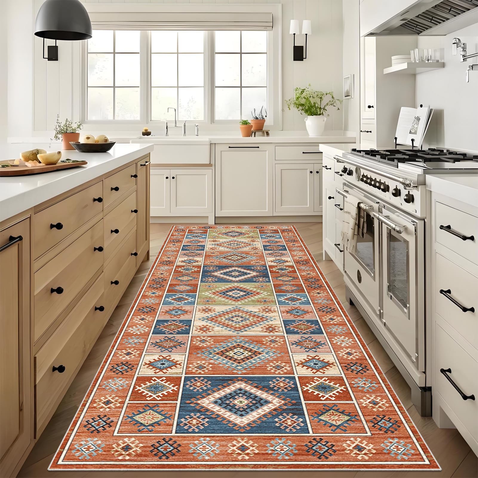 Alfombra Pasillo Larga Alfombra Cocina Lavable Antideslizante 100 x 300 cm Tapete Corredor Felpudo de Entrada, Antideslizante Lavables Corredor para Puerta Entrada Interior Absorbente Felpudo