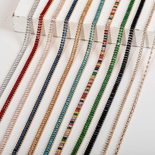 Miniatura 9 de KAOYOO 5 yardas de diamantes de imitación de circón de 0.118 pulgadas para manualidades de costura, decoración de bricolaje (plateado)