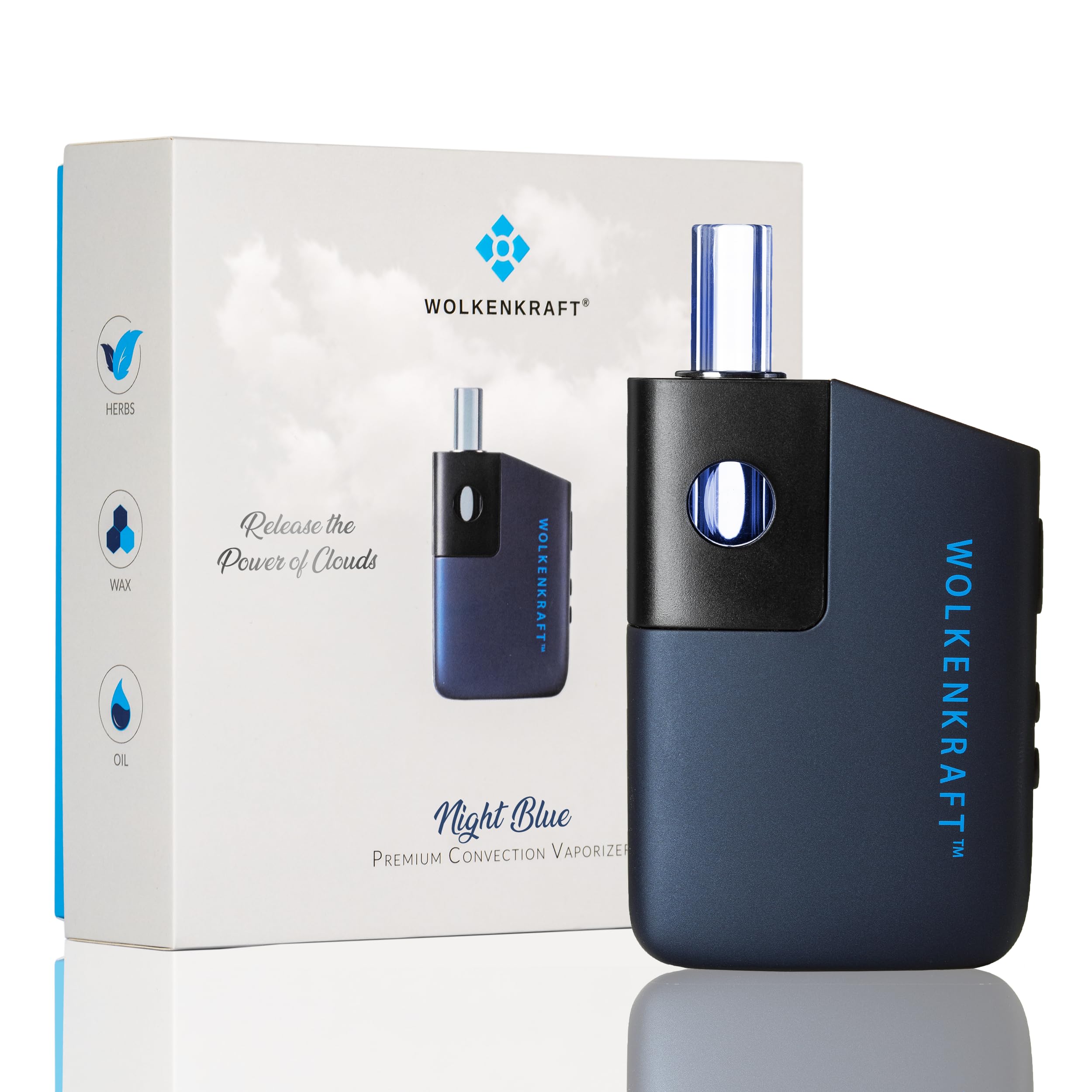 WOLKENKRAFT FX MINI Premium Vaporizer für Kräuter & Extrakte *Nachtblau* | 100% Konvektion | Titankammer | kompakt | starker Dampf | präzise Temperatur | OLED-Display | einstellbarer Timer