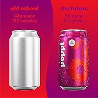 Vista 5 de POPPI Soda prebiótica espumosa, bebidas con vinagre de sidra de manzana, agua con gas y jugo de frutas, Cherry Cola, 12 oz (paquete de 12)